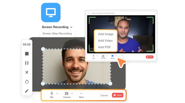 Record your screen, slides, or camera in Visla to create flipped classroom video maker lessons